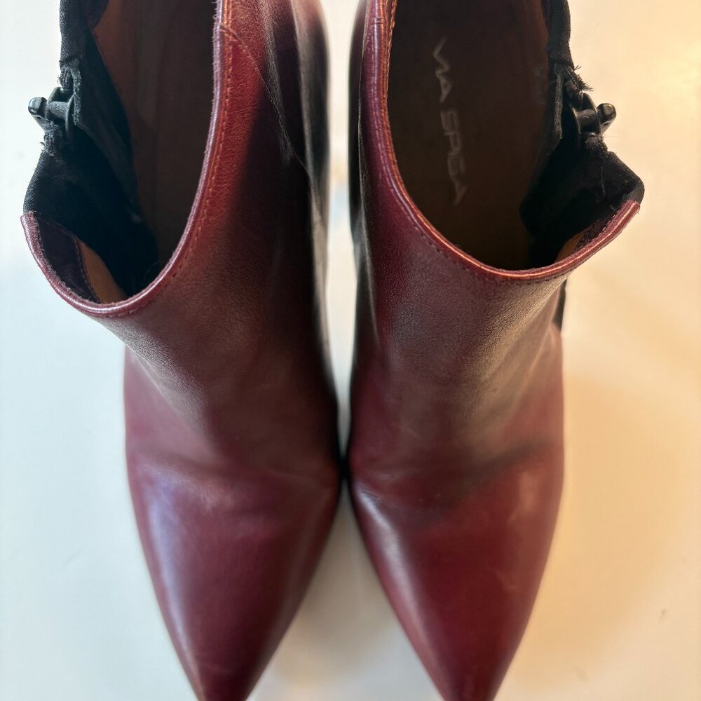 Via Spiga burgundy leather ankle boots